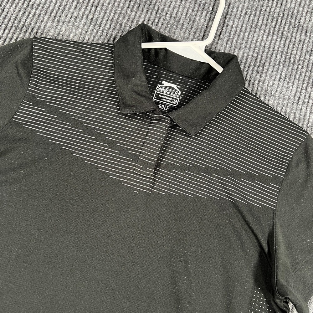 Slazenger Polo Shirt Womens Medium Black Short Sleeve Casual Comfort Outdoor